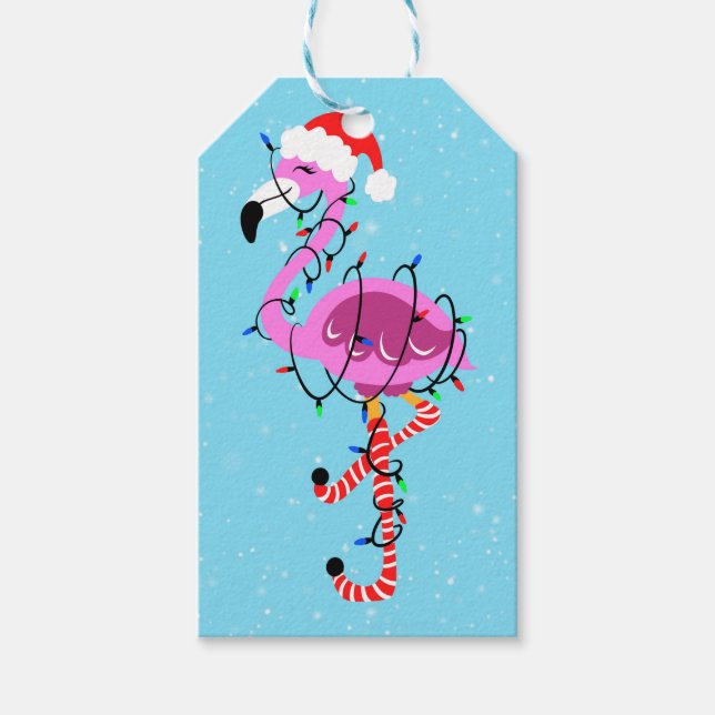 Christmas Flamingo Gift Tags (Front)