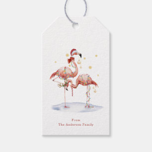 Christmas Flamingo Gift Tags