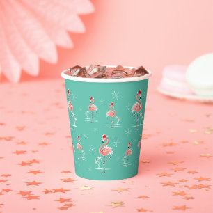 Christmas Flamingo Group Paper Cups