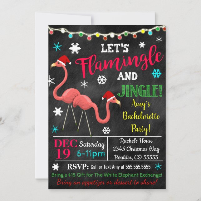 Christmas Flamingo Invitation (Front)