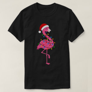 Christmas Flamingo Lights Tropical Holiday T-Shirt