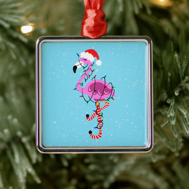 Christmas Flamingo Metal Tree Decoration (Tree)