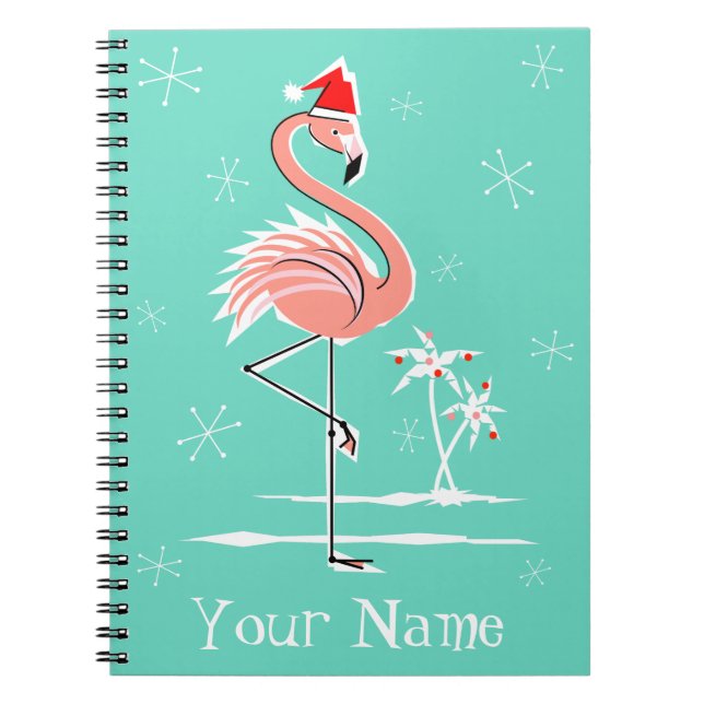 Christmas Flamingo Name notebook (Front)