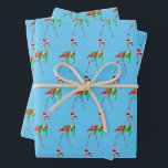 Christmas Flamingo on the Beach Wrapping Paper Sheet<br><div class="desc">Wishing you warmest Holiday wishes! | Avanti,  the Global Humor Brand™ has been entertaining the world with its Feel Good Funny greeting cards for over 40 years. Our characters live life to the fullest and celebrate the humor in everyday life.</div>