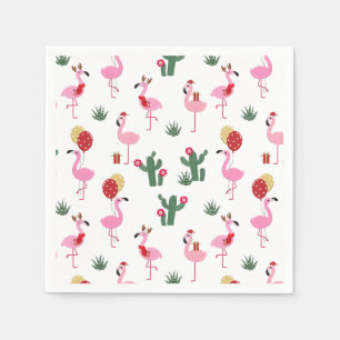 Christmas Flamingo Party Holidays Napkin