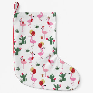Christmas Flamingo Party Holidays Small Christmas Stocking