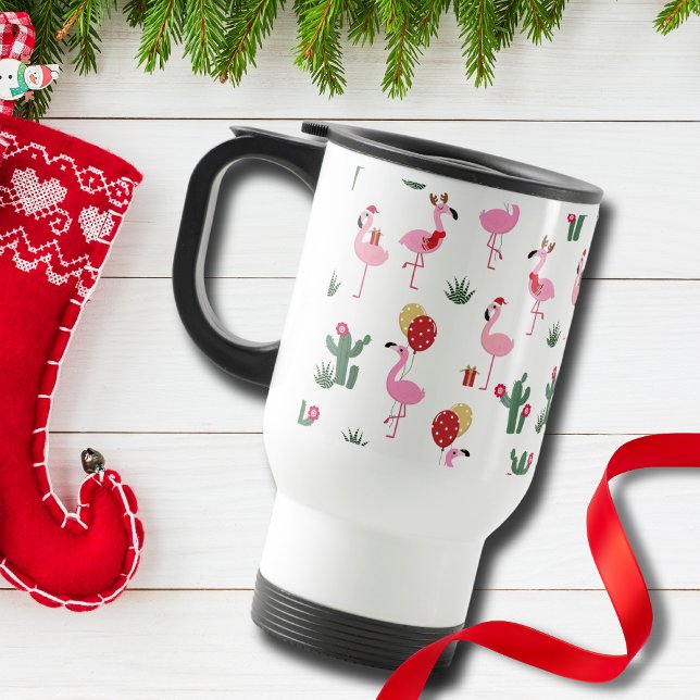 Christmas Flamingo Party | Holidays Travel Mug (Creator Uploaded)