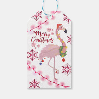 Christmas Flamingo Personalised Gift Tags
