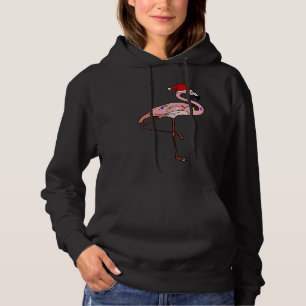 Christmas Flamingo Santa Cute Holiday Lights Funny Hoodie