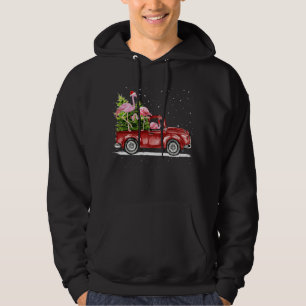 Christmas Flamingo Santa Reindeer Red Truck Xmas P Hoodie
