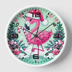 Christmas Flamingo Sublimation Clipart-10424 Clock