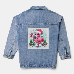 Christmas Flamingo Sublimation Clipart-10424 Denim Jacket