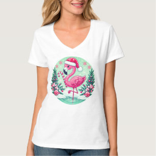 Christmas Flamingo Sublimation Clipart-10424 T-Shirt