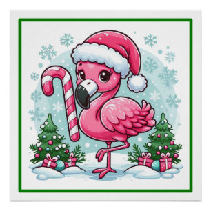 Christmas Flamingo Sublimation Clipart-27301 Poster
