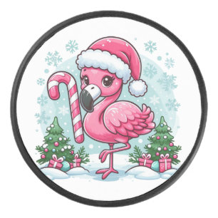 Christmas Flamingo Sublimation Clipart Hockey Puck