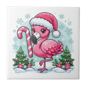 Christmas Flamingo Sublimation Clipart  Tile