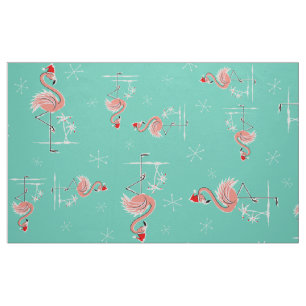 Christmas Flamingo Twist large pattern fabric