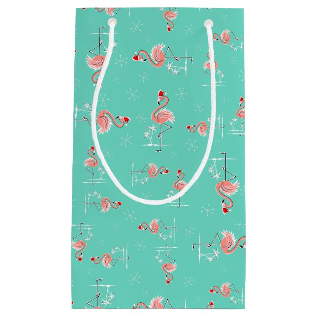 Christmas Flamingo Twist small gift bag (Front)