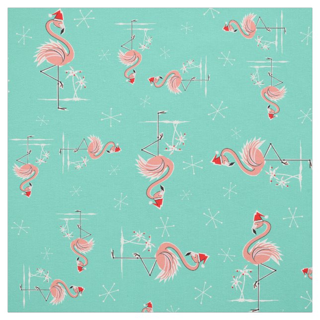 Christmas Flamingo Twist small pattern fabric (Swatch)