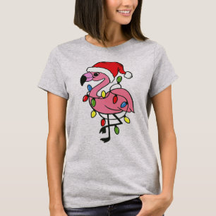 Christmas Flamingo Xmas Lights Funny Women's Gift T-Shirt