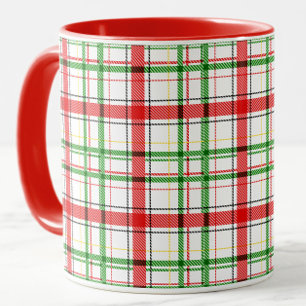 Christmas Flannel Plaid Tartan Design - White Mug