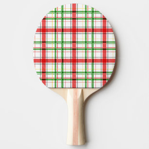 Christmas Flannel Plaid Tartan Design - White Ping Pong Paddle