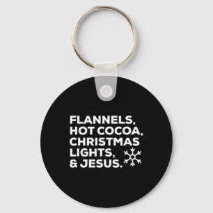 Christmas Flannels Hot Cocoa Christmas Lights An J Key Ring