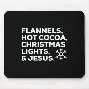 Christmas Flannels Hot Cocoa Christmas Lights An J Mouse Pad