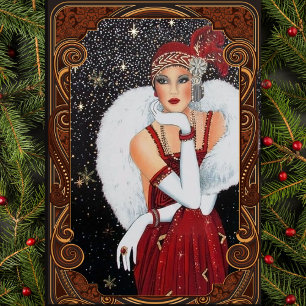 Christmas Flapper Girl Star-Drenched Night Sky Tissue Paper
