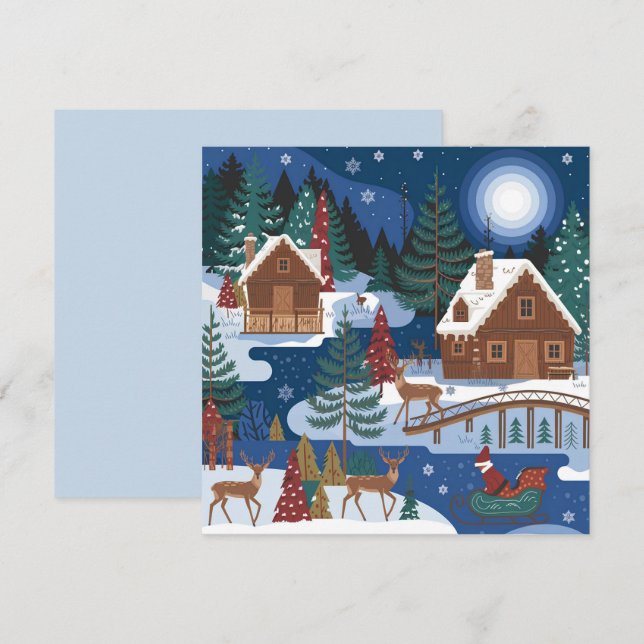 Christmas flat card (Front/Back)