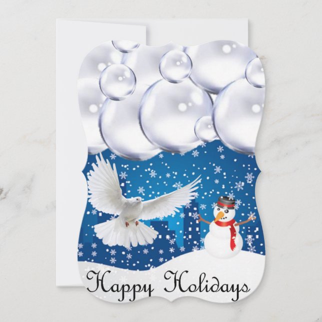 Christmas Flat Greeting Card, Happy Holidays Card (Front)