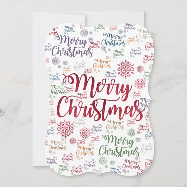 Christmas Flat Greeting Card, Merry Christmas Card (Front)