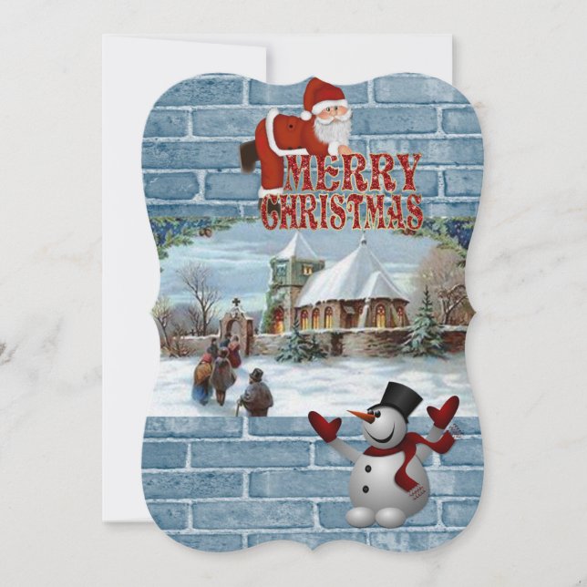Christmas Flat Greeting Card, Merry Christmas Card (Front)