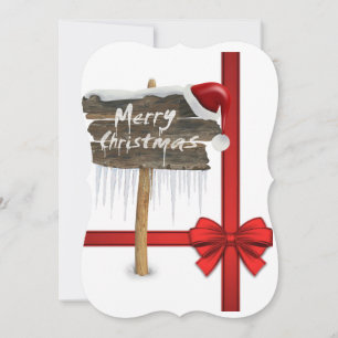 Christmas Flat Greeting Card, Merry Christmas Card