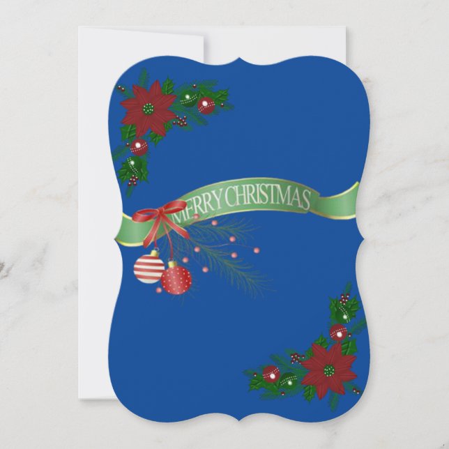 Christmas Flat Greeting Card, Merry Christmas Card (Front)