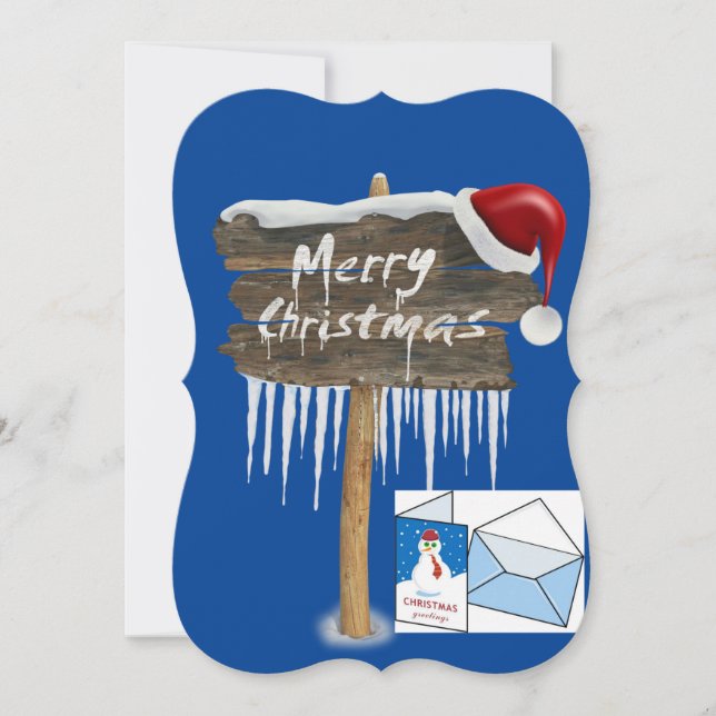 Christmas Flat Greeting Card, Merry Christmas Card (Front)