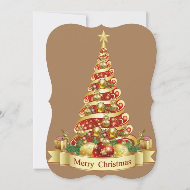 Christmas Flat Greeting Card, Merry Christmas Card (Front)