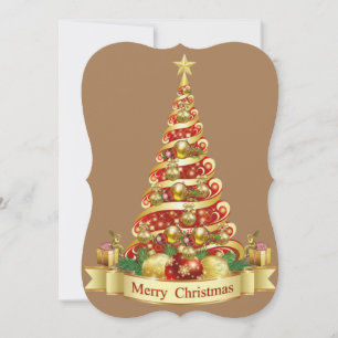 Christmas Flat Greeting Card, Merry Christmas Card