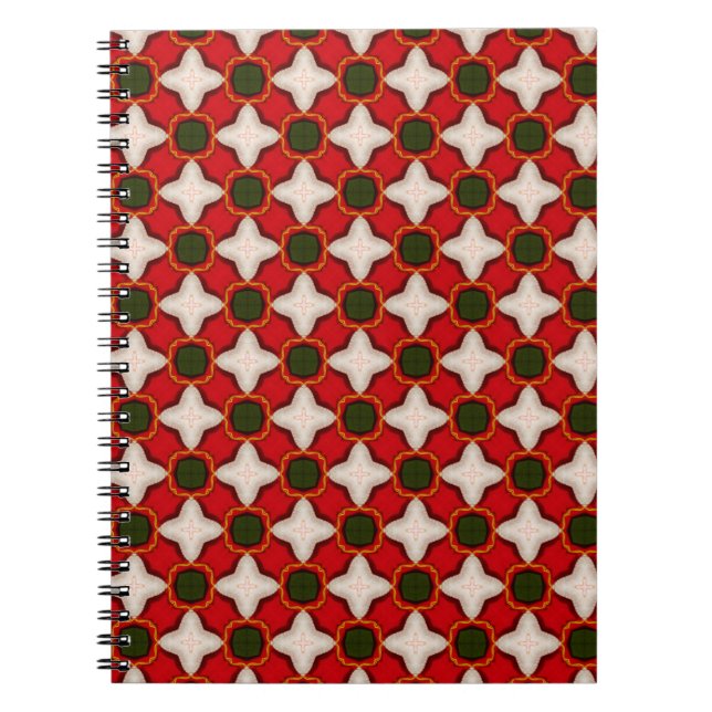 christmas fleece and felt background ornate geomet notebook (Front)