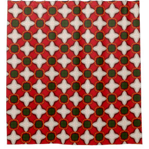 christmas fleece and felt background ornate geomet shower curtain