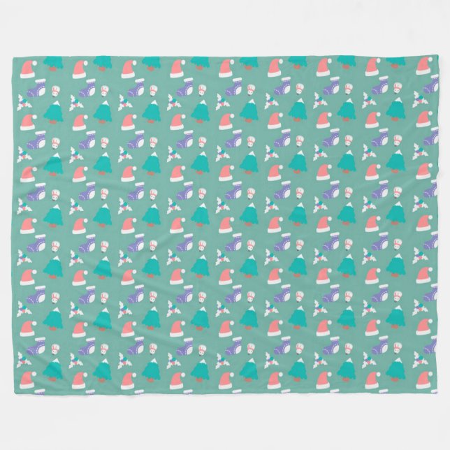 Christmas Fleece Blanket (Front (Horizontal))