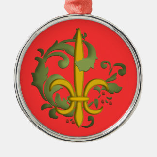 Christmas Fleur de lis Metal Tree Decoration