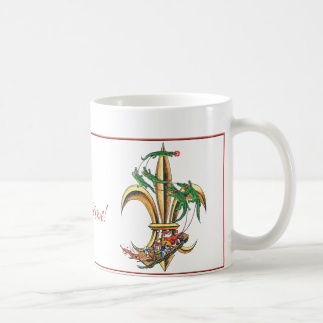 Christmas Fleur-de-lis with Alligators Coffee Mug (Right)
