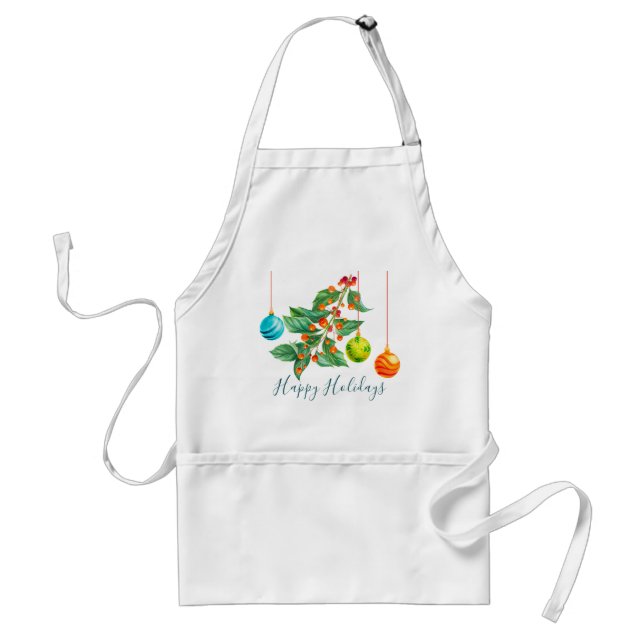 Christmas Floral And Ornaments Standard Apron (Front)
