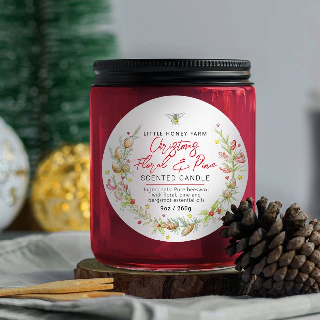 Christmas floral candle ingredients label  (Creator Uploaded)