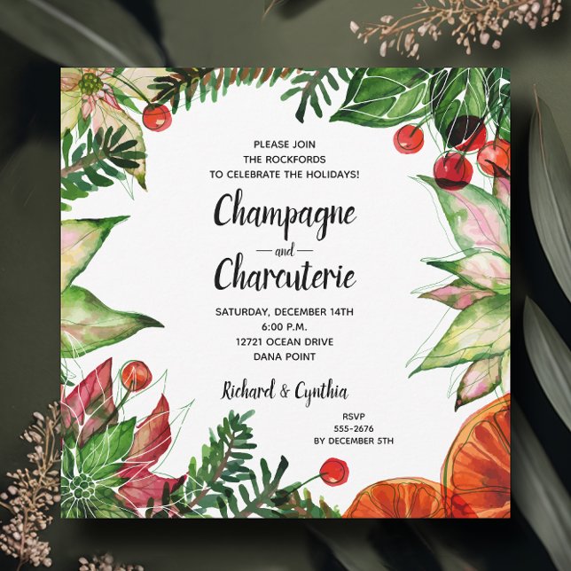 Christmas Floral Charcuterie Invitation (Creator Uploaded)