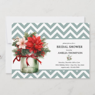 Christmas Floral   Christmas Bridal Shower Invitation