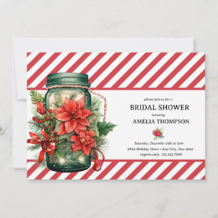 Christmas Floral Christmas Bridal Shower Invitation