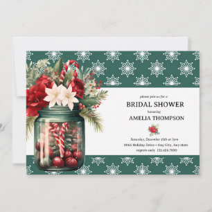Christmas Floral   Christmas Bridal Shower Invitation