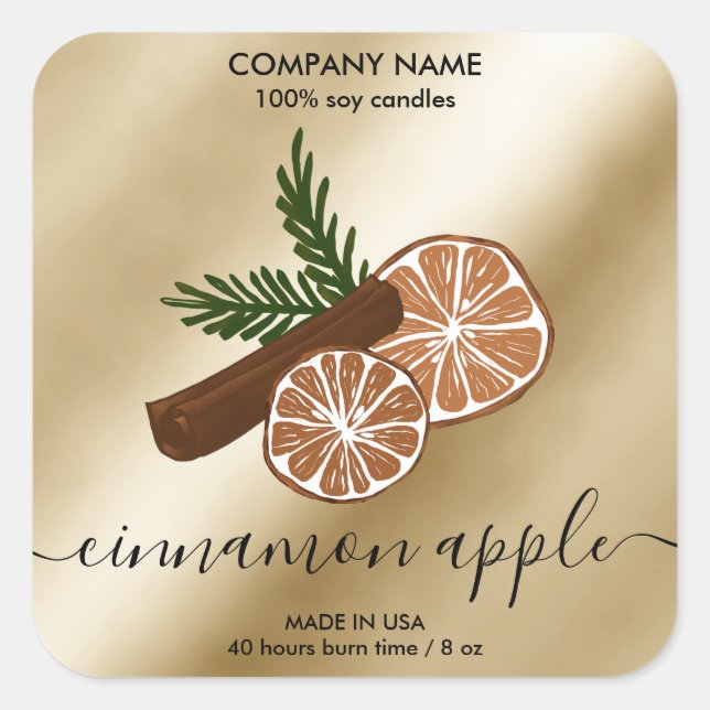 Christmas Floral Cinnamon Candle product label (Front)